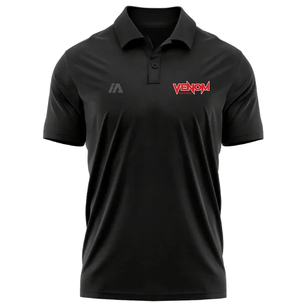 Venom Performance Polo in Black Marle, mens cut