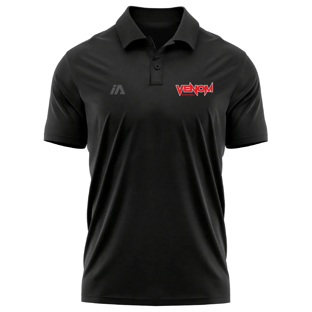 Venom Performance Polo in Black Marle, mens cut