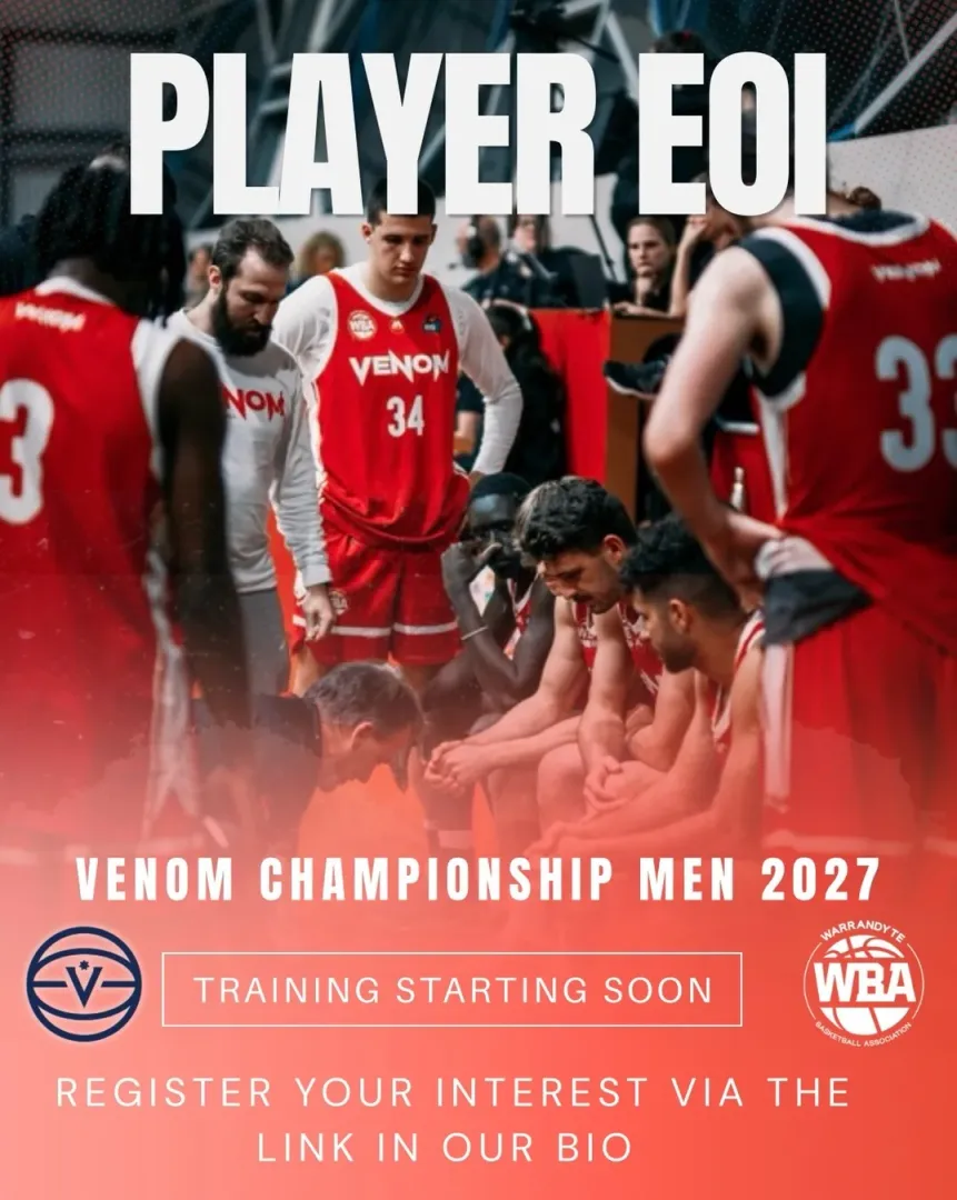 Instagram post: Player EOI, Venom Championship Men 2027, training starting soon