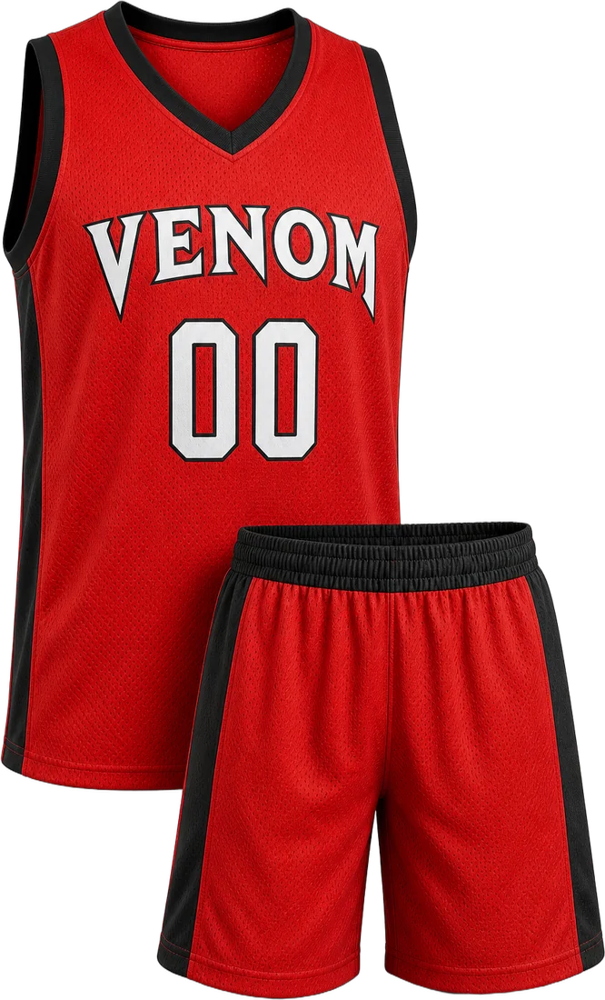 Venom playing kit: red singlet and shorts